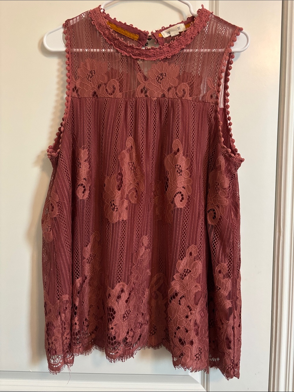 Taylor & Sage Cooper Sleeveless Lace Overlay Top - Size XL